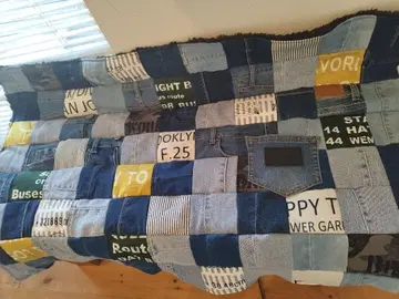 No.1314 핸드메이드 담요 데님 리메이크 패치워크