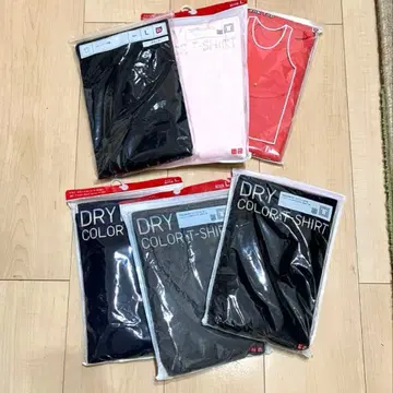 유니클로 MEN L 사이즈 드라이 T셔츠 탱크탑 6개 세트