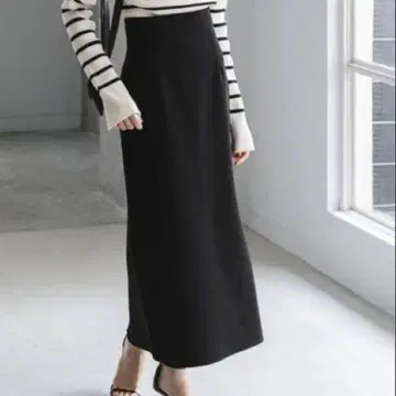 NOBLE 저지라이크 타이트 스커트 블랙 34 컨디션 최상