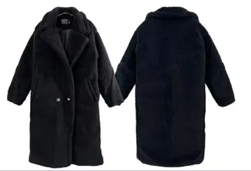 [ 미사용 ] 다크 그레이 플리스 롱 코트