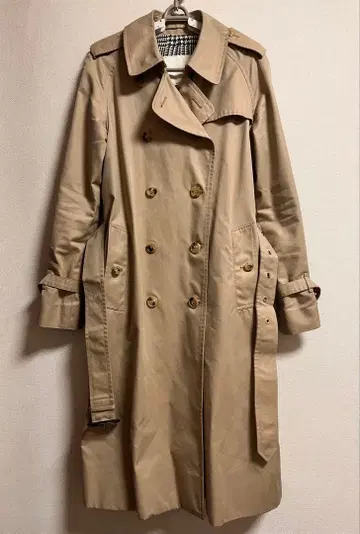 MACKINTOSH 베이지 트렌치코트 체크 무늬 안감 34 size
