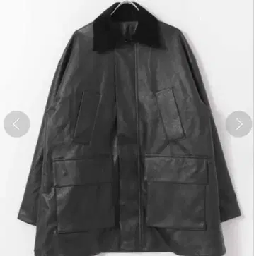 SENSE OF PLACE 인조 가죽 헌팅 자켓