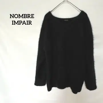 NOMBRE IMPAIR V넥 니트 블랙 울 100%