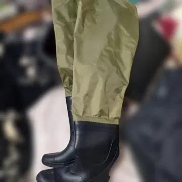 카키 가슴 하이 가슴장화