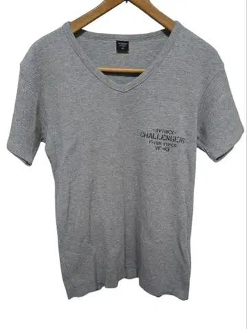 상태 A AVIREX 그레이 V넥 T셔츠