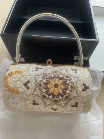 일본 의류용 가방 백 신발 세트 꽃무늬 자수 원통형