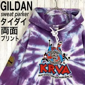 길단 후드 맨투맨 타이다이 패턴 빅 로고 양면 프린트