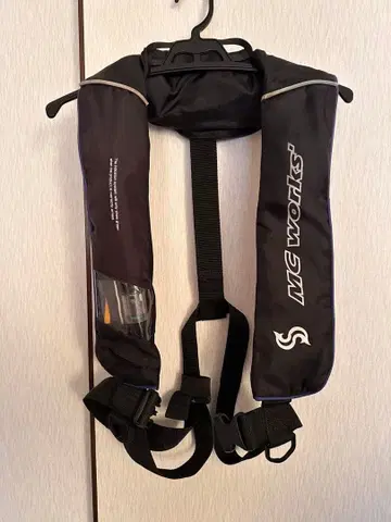 MC works 자동 팽창식 구명 조끼 블랙