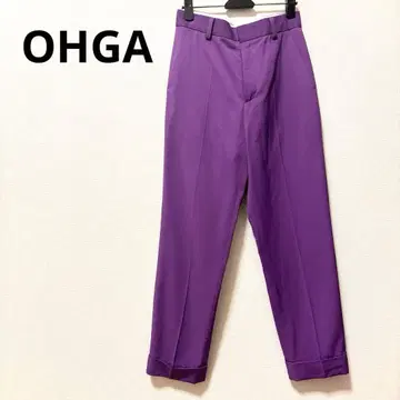 OHGA 오가 퍼플 캐주얼 팬츠 턱 팬츠