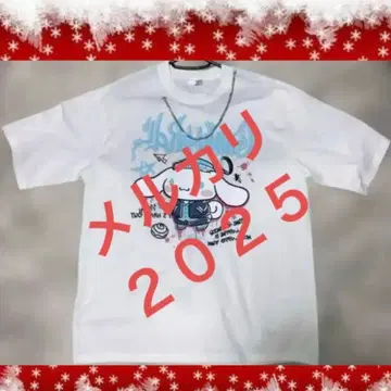 [ 새상품 ] 산리오 시나모롤 T셔츠 목걸이풍 체인 포함