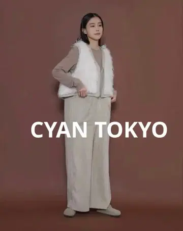 CYAN TOKYO 시안 도쿄 MIX 퍼 ZIP 베스트