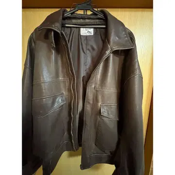 [ 극신품 ] Discoat 브라운 가죽 자켓