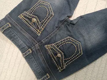 스키니 데님 다크 블루 장식 포켓