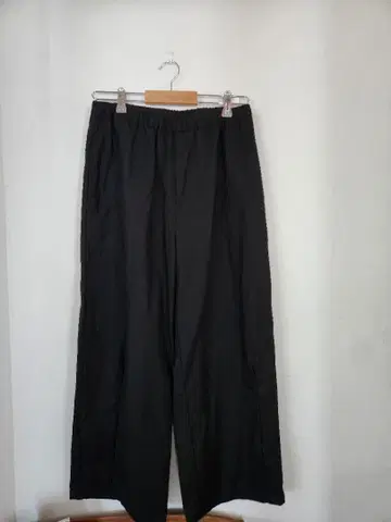 린넨 블랙 와이드 팬츠 핸드메이드