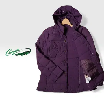 J430@ CROCODILE 후드 부착 다운 자켓 퍼플 M