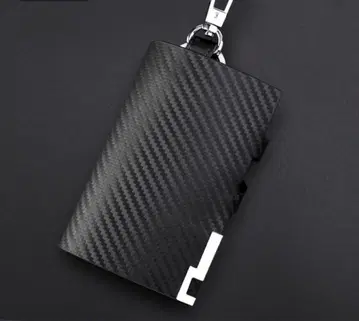 새상품 카본 천연 가죽 남성용 키케이스 블랙 세련됨 미사용 소가죽