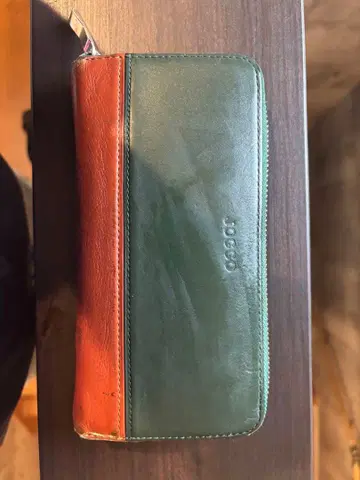 Jacco 그린과 오렌지 장지갑