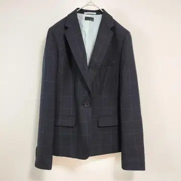 ONLY 테일러드 자켓 M 네이비 고급 체크 무늬 정장 자켓