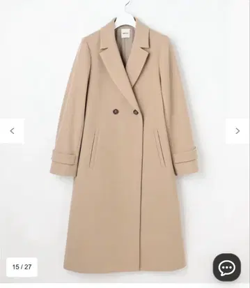 ANY SIS 울 라이크 롱 체스터 코트 라이트 베이지 S