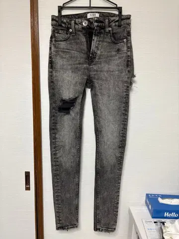 GYDA 스키니 데님 그레이 데미지 가공