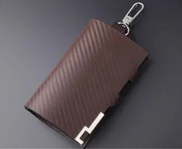 새상품 카본 천연 가죽 남성용 키케이스 브라운 오샤레 미사용 소가죽