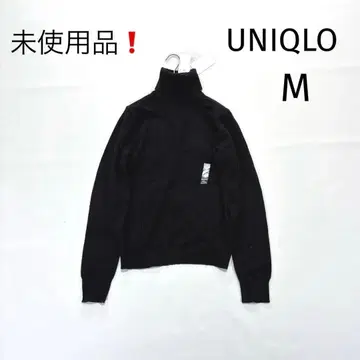 유니클로 캐시미어 100% 니트 스웨터 터틀넥 M 블랙