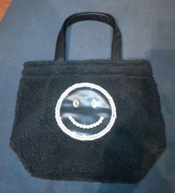 새상품 ECODECO 블랙 토트백 BEAMS 스마일 니코짱