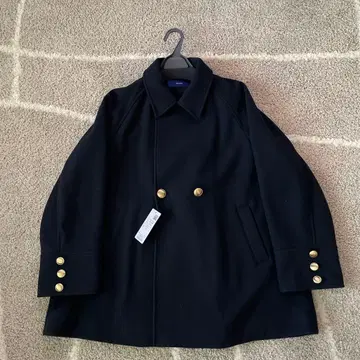 SHIPS 울 라이크 저지 멜톤 2WAY P코트 네이비