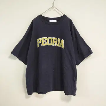 SIMPLICIT 로고 T셔츠 F 네이비 오버 사이즈 칼리지풍