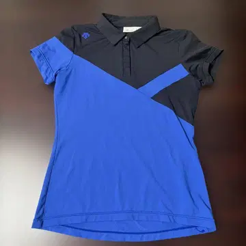 DESCENTE 여성용 피케 셔츠 M 파랑/블랙