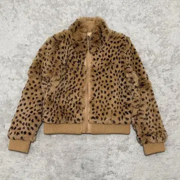 Y2K 헤이세이 갸루 레오파드 퍼 자켓 숏 기장 애니멀 무늬 CB34