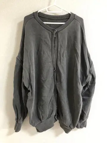 가디건 베스트 오버 사이즈 맨투맨 데미지 차콜 면 100