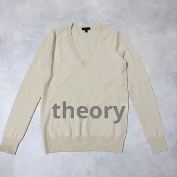 theory 캐시미어100% V넥 니트 아이보리 S