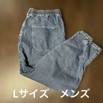 L 사이즈 남성용 데님풍 이지 팬츠 허리밴딩