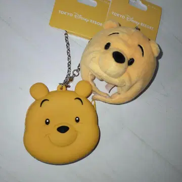 곰돌이 푸 실리콘 파우치 팬캡 키체인 디즈니