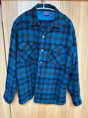 Pendleton 50s USA 보드 셔츠 네이비 블랙 옴브레