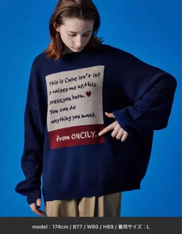 ONCILY 메시지 로고 니트 풀오버 M 사이즈