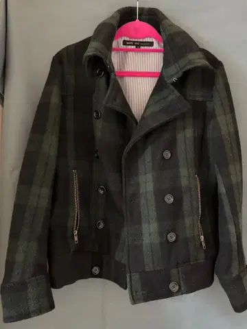 WHO'S WHO GALLERY 체크 무늬 피 코트 M 사이즈