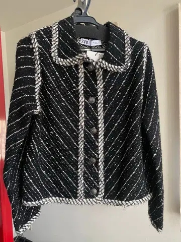 ZARA 니트 자켓 라메 블랙 S 사이즈