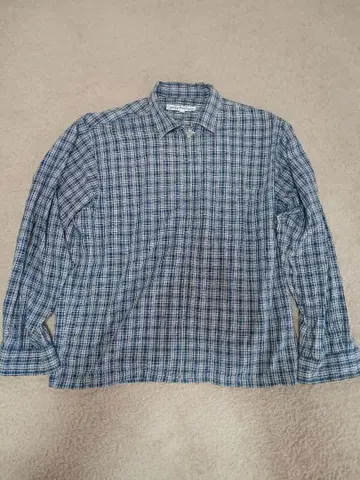 체크 셔츠 프론트 지퍼