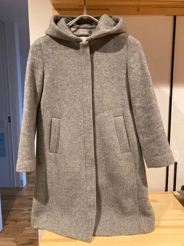 SLOBE 후드 부착 그레이 롱 코트 사이즈 36