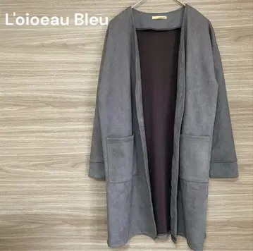 L'oiseau Bleu [ M ] 그레이 롱 코트 겉옷 스웨이드 느낌