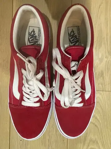 반스 레드 스니커즈 US 9