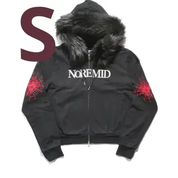 사이즈 S NOREMID FUR ZIP HOODIE BLACK