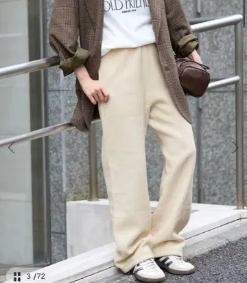 택 포함 새상품 Champion 별주 제품염 스웨트 팬츠 베이지