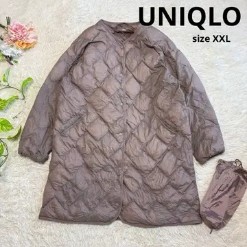 [유니클로] 새상품급 다운 릴랙스 코트 베이지 XXL 사이즈 여성용