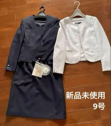 [ 미사용 ] 시마무라 화이트 자켓과 네이비 스커트 9호 미사용 새상품
