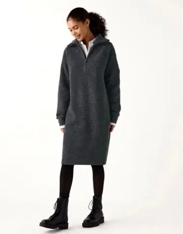 미사용 새상품 유니클로 수플레얀 원피스 S 사이즈 dark gray