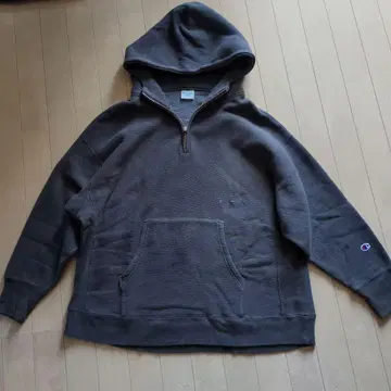 FRAMeWORK 별주 리버스 위브 하프 지퍼 후드티 CHAMPION