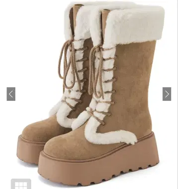 스웨이드 무스탕 레이스업 부츠 GRL